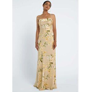 Verona Floral Buttercup Multi Satin Gown Style Landry Size 14
